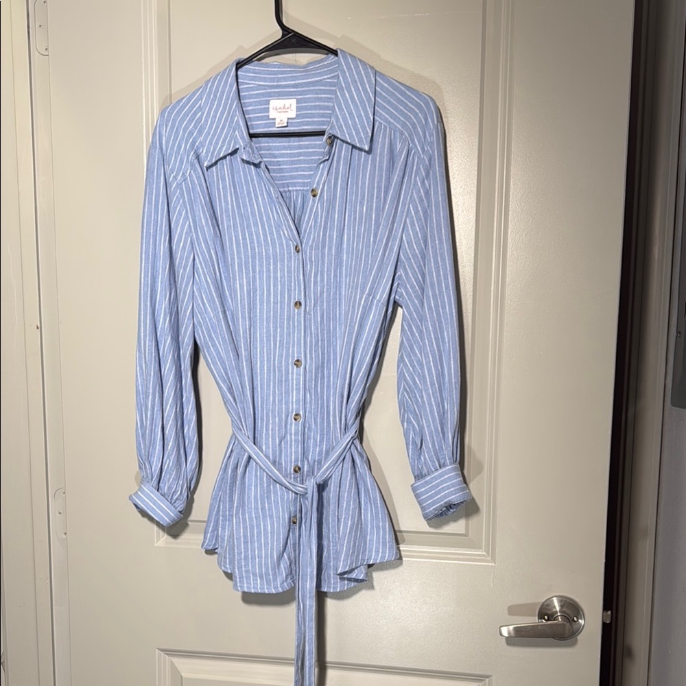 Madewell Blue Striped Button-Up Shirt